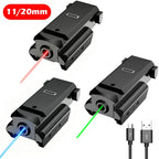 Rechargeable Blue/Green/Red Laser Sight fit 20mm/11mm for Picatinny Weaver Rail for Pistol Glock Rifle Laser Sight