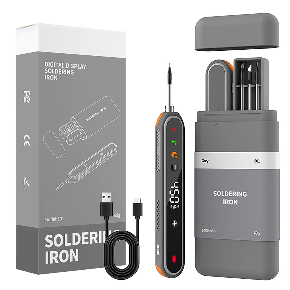 Type C USB Wireless Soldering Iron Digital Display Intelligent Temperature Control high-power Electric Solder Irons Welding Tool