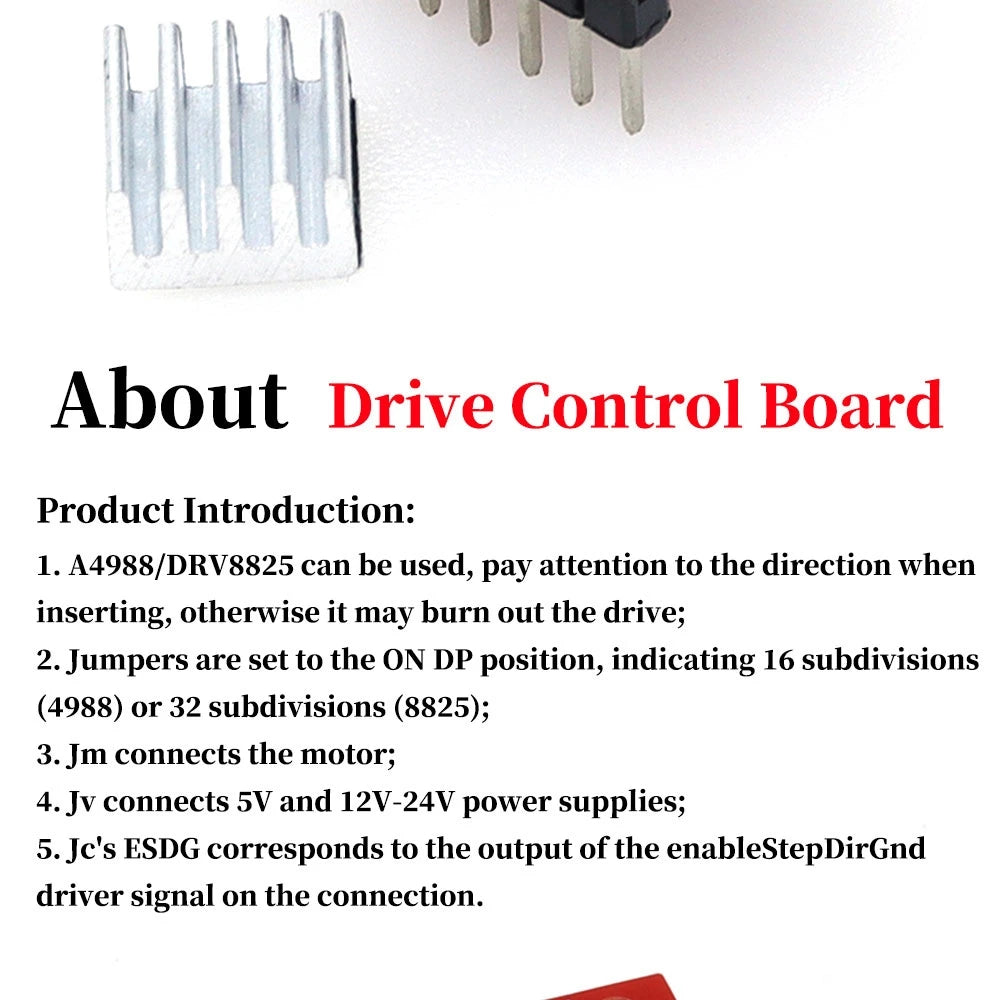 3D Printer Parts A4988 DRV8825 Stepper Motor Driver With Heat sink For SKR V1.3 1.4 GTR V1.0 RAMPS 1.4 1.6 MKS GEN V1.4 board
