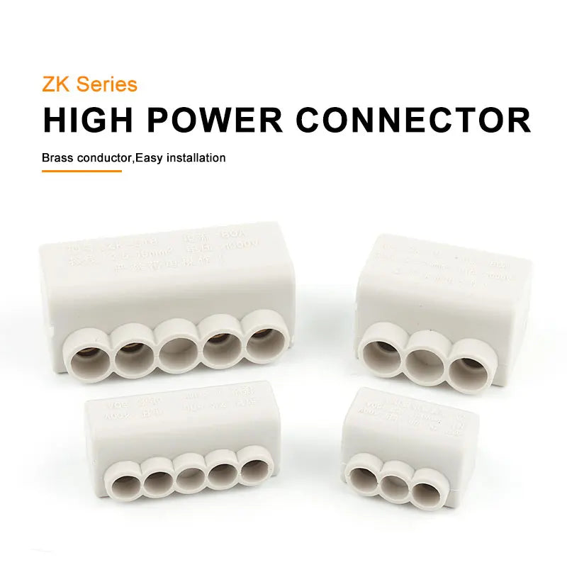 High Power 1 in Multiple out Cable Splicing 60A/400V 1-6mm2 Wire Connector Screw Wiring Terminal Block 80A/1000V 2.5-16mm2