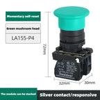XB4 22mm Emergency Stop Button Switch Double Button Switch with Light Momentary Self Reset Mushroom Power Push Button Switch 10A