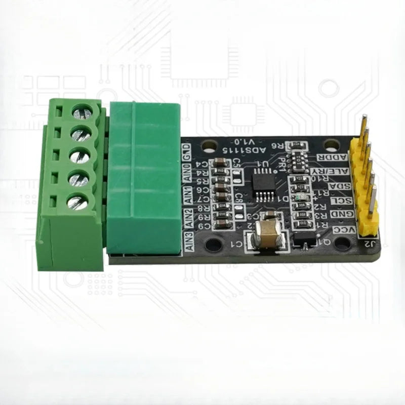 ADS1115 16-Bit 4-Channel I2C ADC Module, High Precision for Sensor Voltage Measurement