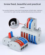 25PCS Electrical Cable Connectors Push-in Quick Terminal Blocks LED Cable Wiring Tool Wire Connectors Rail Installation Model