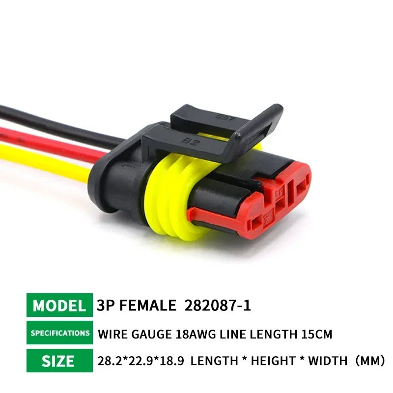 5/20/100 Sets 1/2/3/4/5/6 Pin Way Waterproof Electrical Wire Connector Plug 1.5mm Terminals 2Pin HID Plug Auto Xenon Lamp Plug