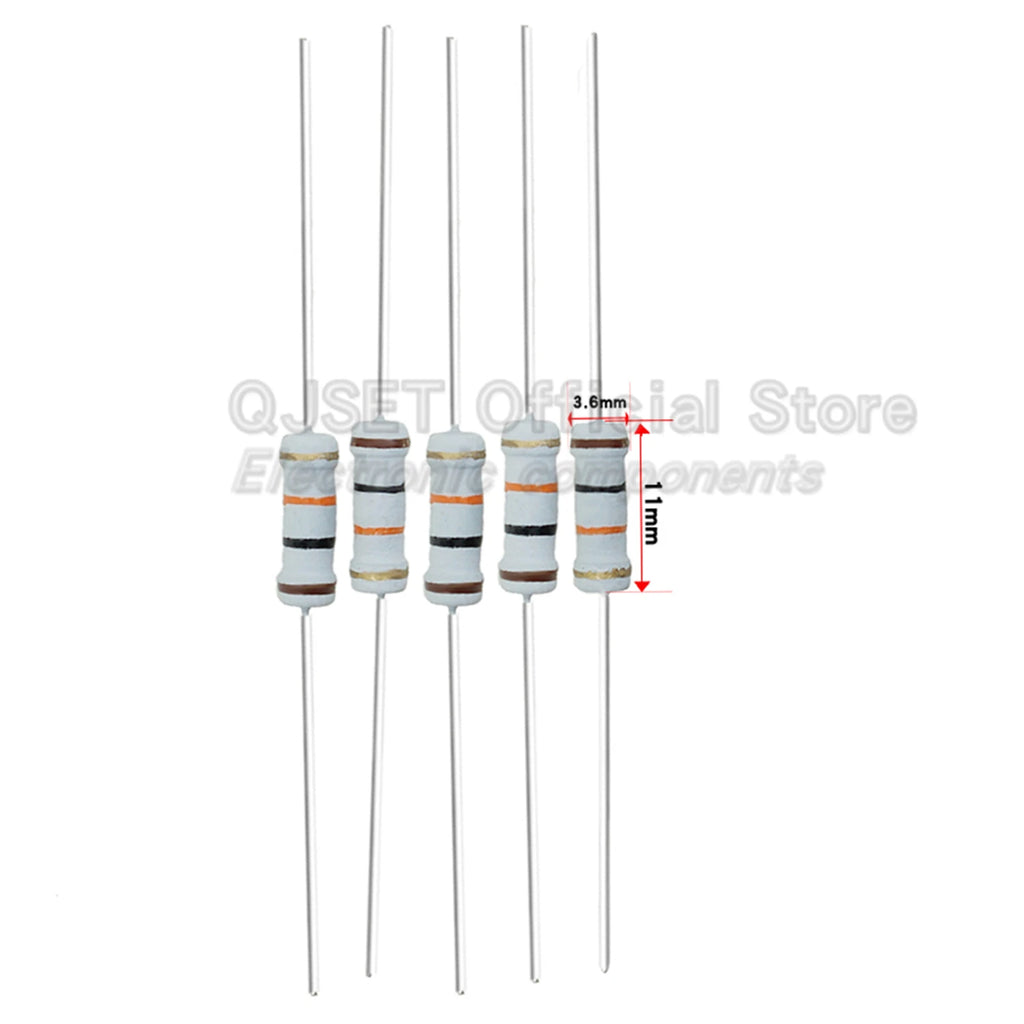 500pcs 1W Carbon Film Resistors 5% 10 Ohm 33 47 100 200 220 470 510 Ohm 1K 4.7K 10K 22K 33K 47K 100k 200k 220k 510k 470k 1M Ohms