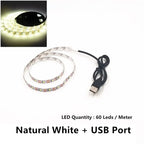 USB LED Strips SMD3528 Light 5V Adapter String Christmas Desk Decor Lamp Tape For TV Background Lighting 5V 50CM 1M 2M 3M 4M 5M