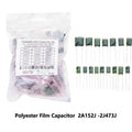 50PCS 2A333J 2A224J 2A683J 2A334J Polyester Film Capacitor Assorted Values J Tolerance for Electronics 2A333J DIY 2A152J