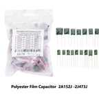 50PCS 2A333J 2A224J 2A683J 2A334J Polyester Film Capacitor Assorted Values J Tolerance for Electronics 2A333J DIY 2A152J
