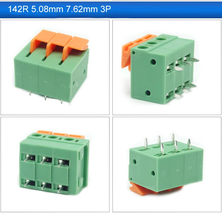 10pcs KF142V-5.08mm 141V-2.54mm Vertical KF142R 141V Right Angle FFKDSA 250V10A 2P 3P Spliceable PCB Wire Spring Terminal Block
