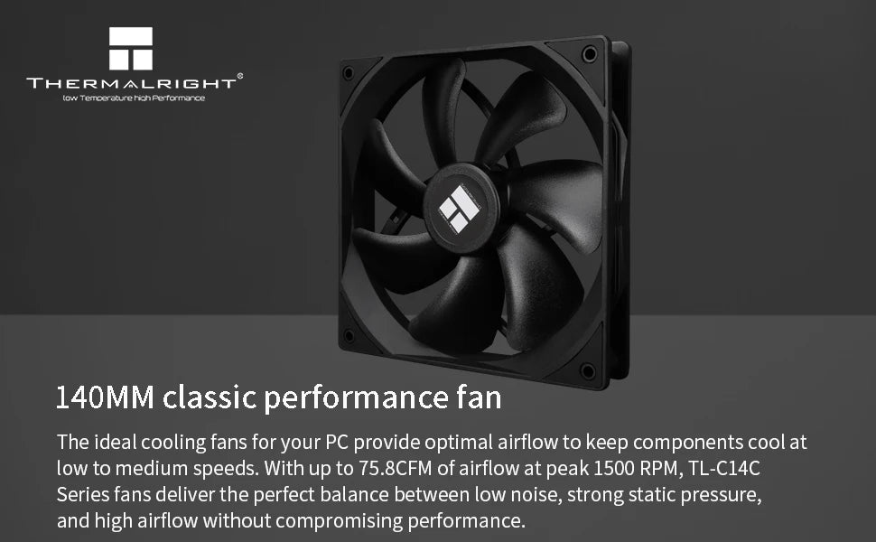 Thermalright 140mm Case Fan TL-C14/C14C/C14C-S/C14CW/C14CW-S CPU Cooling Fan ARGB 140mm Balance Fan Balance Performance Fan