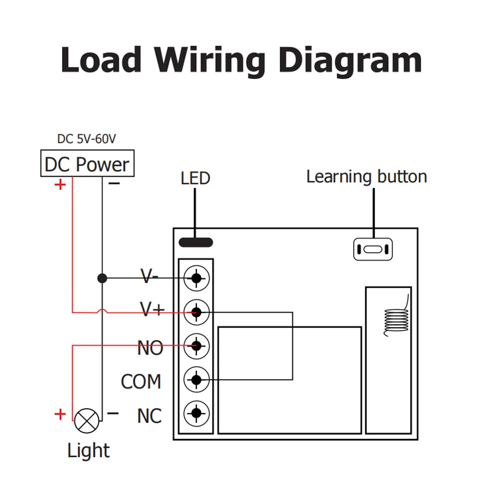 CENFAYA DC 6V 9V 12V 24V Wireless RF Relay Module Remote Control Switch 433Mhz Round Button Kit for LED Lamp Bulb Gate Door Fan