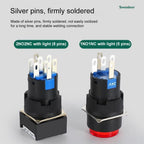 16mm LED Illuminuted Push Button Switch 12/24/220V Momentary Self-locking on Off with Light Square Round Rectangle Power Switch