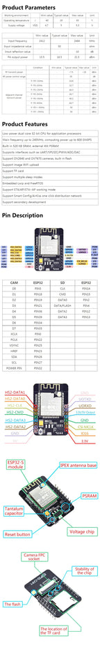 ESP32-CAM ESP32-CAM-MB MICRO USB ESP32 Serial to WiFi ESP32 CAM Development Board CH340 CH340G 5V Bluetooth+OV2640 Camera