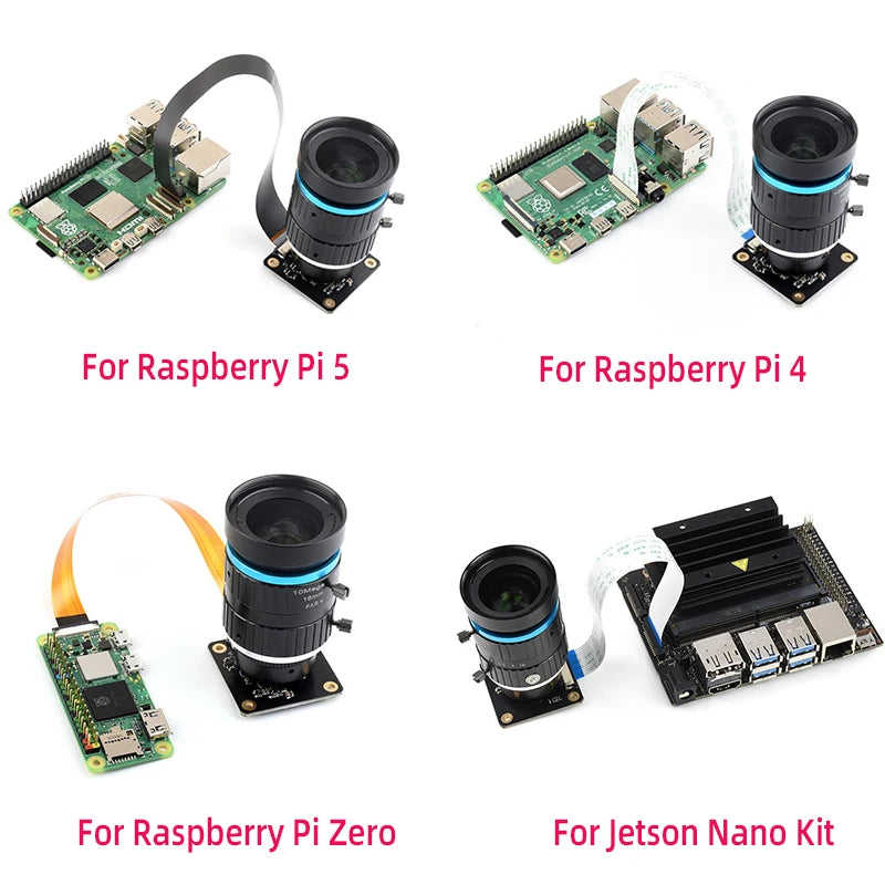 12.3M IMX477 Sensor Camera for Raspberry Pi 5 4 3 CM4/3 Support C/CS-Mount Lens High Quality Camera for Nvidia Jetson Nano Orin