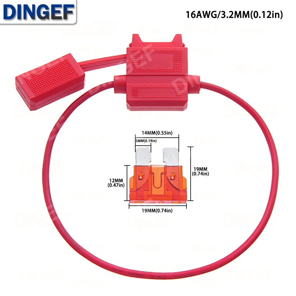 ATC Medium Blade Waterproof Fuse Holder For Automobile 32V 18/16/14/12/10AWG Standard Fuse Insert 1A 2A 3A 4A 5A 7.5A 10A 15A-50