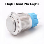 19MM LED Metal Button Switch Stainless Steel 1NO1NC Momentary Latching High Head Lamp Waterproof Button 12V 24V 220V