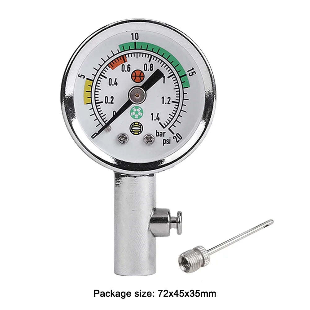 Soccer Ball Pressure Gauge Air Watch Or 3PCS Needle Football Volleyball Barometers Portable Air Release Valve Inflatable Tools