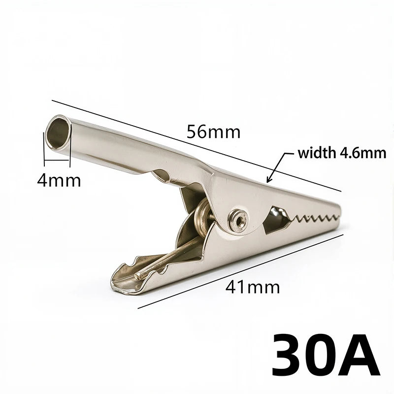 5pcs Pure Copper Insulated Test Alligator Clip 10MM Opening With 4MM Jack Safety Crocodile Clamps