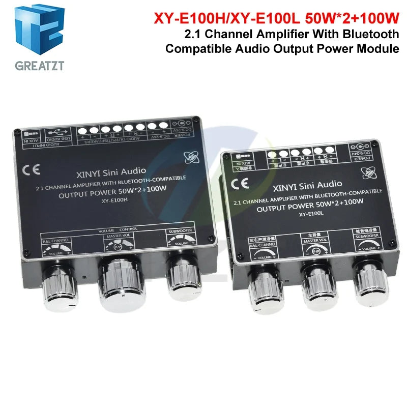XY-E100H XY-E100L 2.1 Channel Bluetooth Audio Amplifier Board Module 50W+50W+100W Subwoofer With High Fidelity And Sound Quality