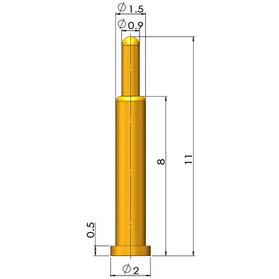 1Pcs Pogo Pin Connector Pogopin Battery Spring Loaded Contact SMD Needle PCB 1.8 2 3 4 5 6 7 8 9 10 12 mm