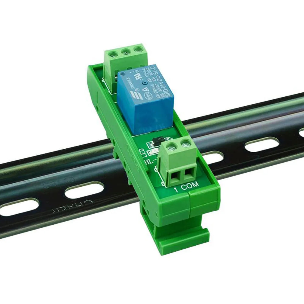 DIN Rail Mount Relay Board 5V 12V 24V 1 Channels Relay Module SRD-05VDC-SL-C SRD-12VDC-SL-C SRD-24VDC-SL-C 10A DC 1NO 1NC Relay