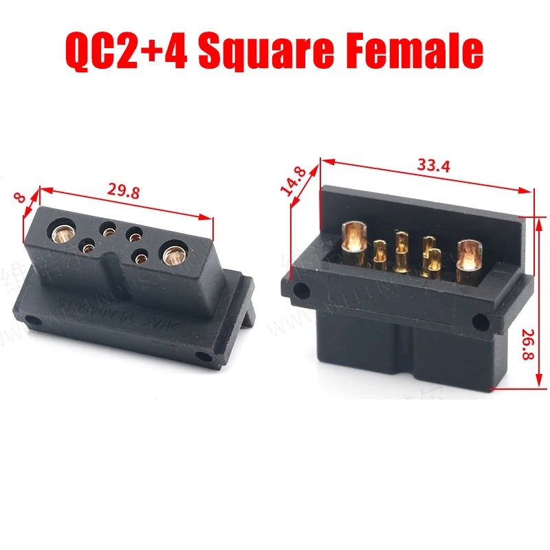 New QC2+0 Round Electric Plug  Lithium Socket for  500V Waterproof Male and Female Skateboards and Bicycles Energy Connector