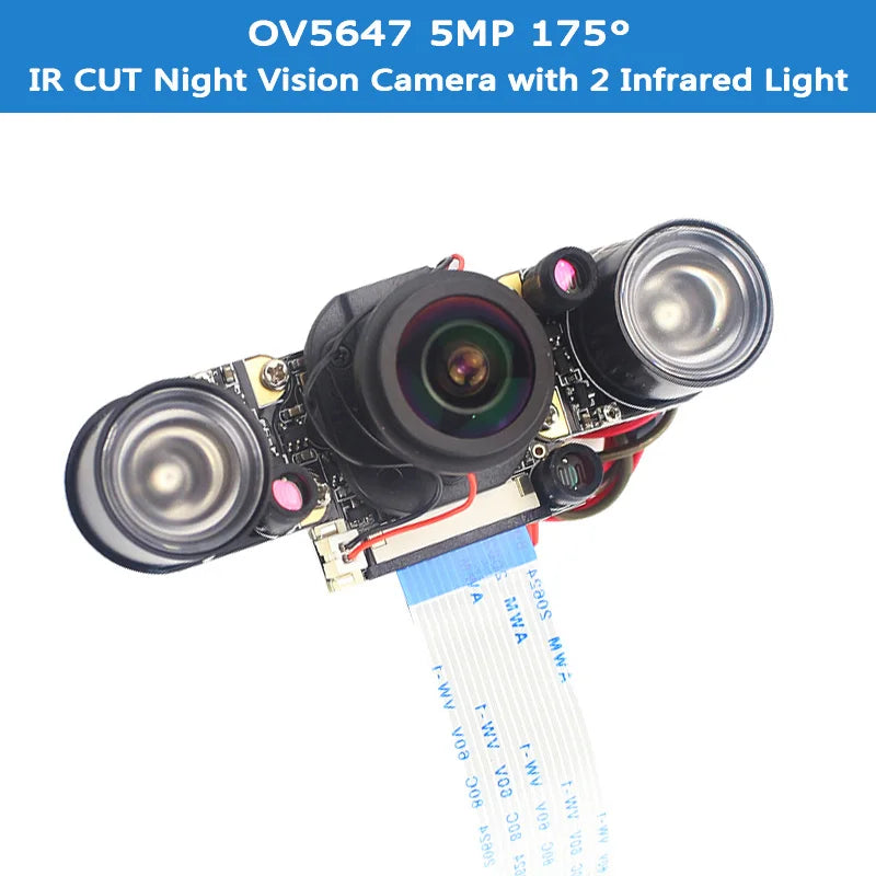 Raspberry Pi Night Vision Camera with 2 Infrared Light 5MP OV5647 Webcam 75 175 IR-CUT Camera for Raspberry Pi 4B 3B+ 3B Zero