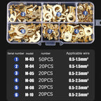 150pcs Boxed Terminal Block Wire Connector M3/M4/M5/M6/M8/M10 O-type Ground Lugs Terminal Cold-Pressed Copper Tab Wiring Nose