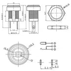 10/50/200Pcs DC-022B DC Power Socket 5.5x2.1/2.5mm Panel Mount Female Jack Socket  DC Connector DC022B
