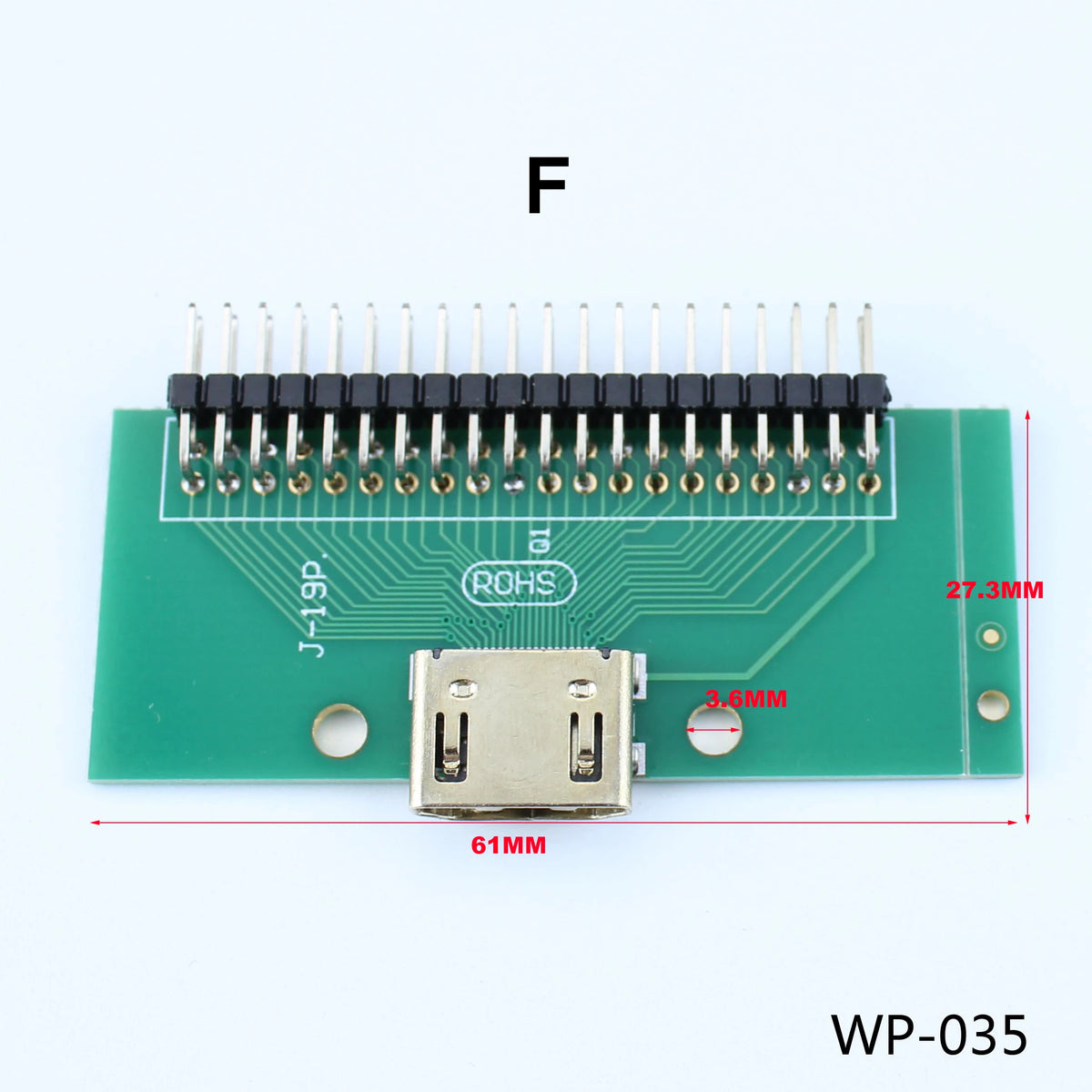 1pcs A-M HDMI Male To Female Test Board MINI Connector with Board PCB 2.54mm Pitch 19/20pin DP HD A Female To Male Adapter Board