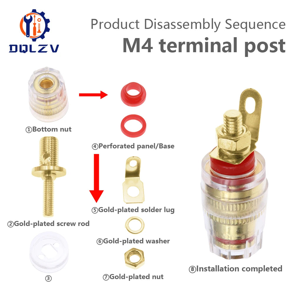 High end Brass Crystal Binding Post 4mm Banana Plug Socket for Amplifier and Speaker Terminal Connector