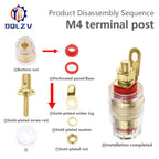 High end Brass Crystal Binding Post 4mm Banana Plug Socket for Amplifier and Speaker Terminal Connector