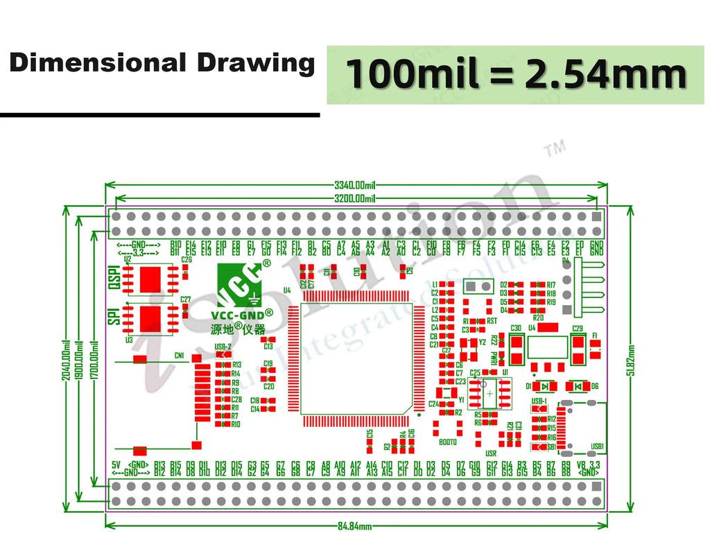STM32H723ZGT6 Core Board  ARM Cortex-M7 System Board QSPI Flash25Q64 STM32H723 High Performance Development Board