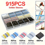 915 pieces welding sealed line connectors, heat shrink butt connectors, insulated electrical butt splicing terminal blocks, suitable for marine, automotive and truck wiring terminals
