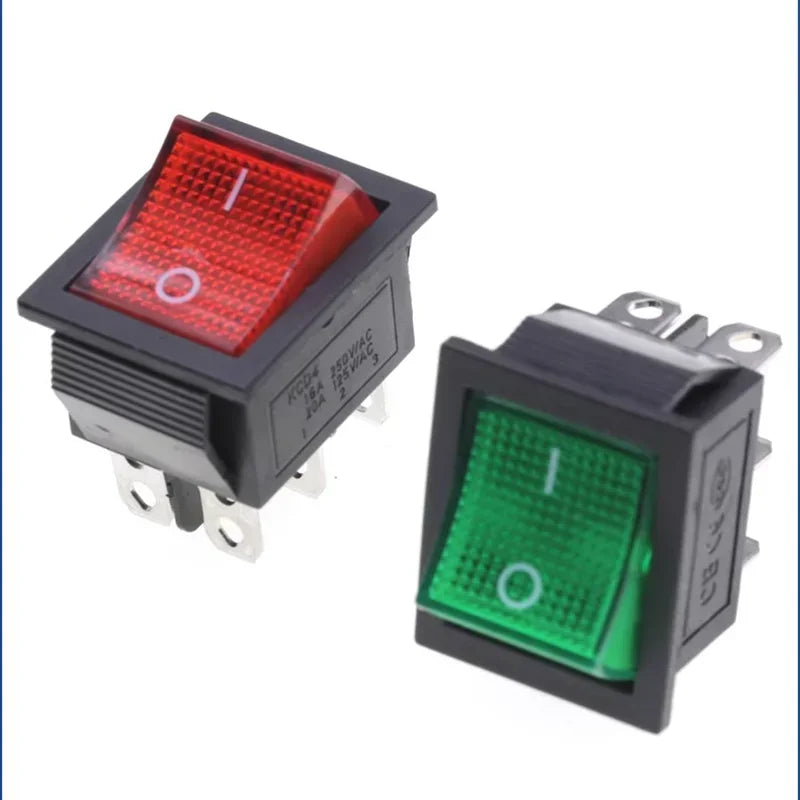 5/20Pcs KCD4 4/6Pin Snap-in Switch ON/OFF Rocker Switch Led Light Toggle Switches 25x31mm 16A 250V AC