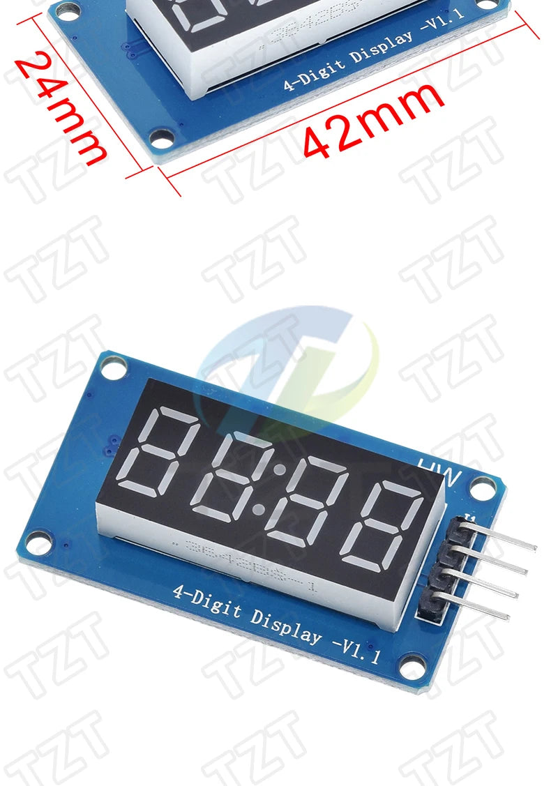 TM1637 4 Bits / TM1638 / 74HC595 8 bit Digital LED Display Module 7 Segment 0.36Inch Clock RED Anode Tube Four Serial Driver
