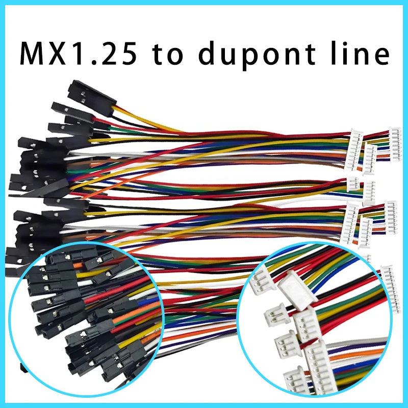 5PCS XH2.54/PH2.0/HY2.0/ZH1.5/MX1.25/SH1.0 To Dupont Line Cable 1P Female 2/3/4/5/6/P 20CM 26AWG 28AWG Jumper Wire