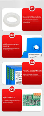 Current Transducer 4-20mA 0-10V RS485 Current Transducer 0-1A 0-2A 0-5A Current Transmitter 0-10V Current Transmitter