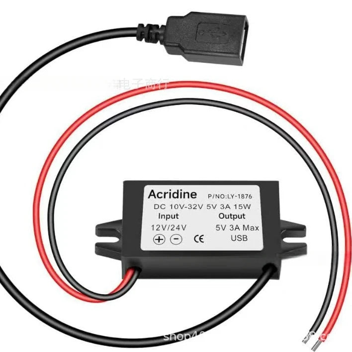 Waterproof 12V/24V to 5V Converter DC-DC Buck Module Power Adapter USB-A Female/C Type/Dual USB/Open Wire Connector