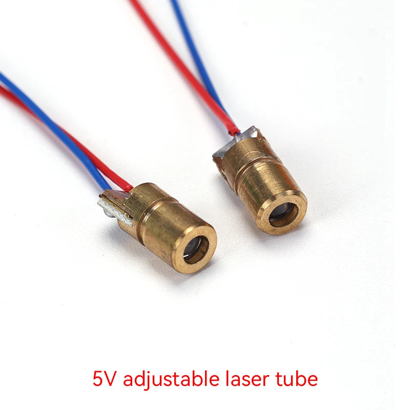 10Pcs/1PC 650nm 5mW Laser Module Head Industrial Class Point/Line/Cross Focusable Glass Lens Adjustable Laser Diode for Industri