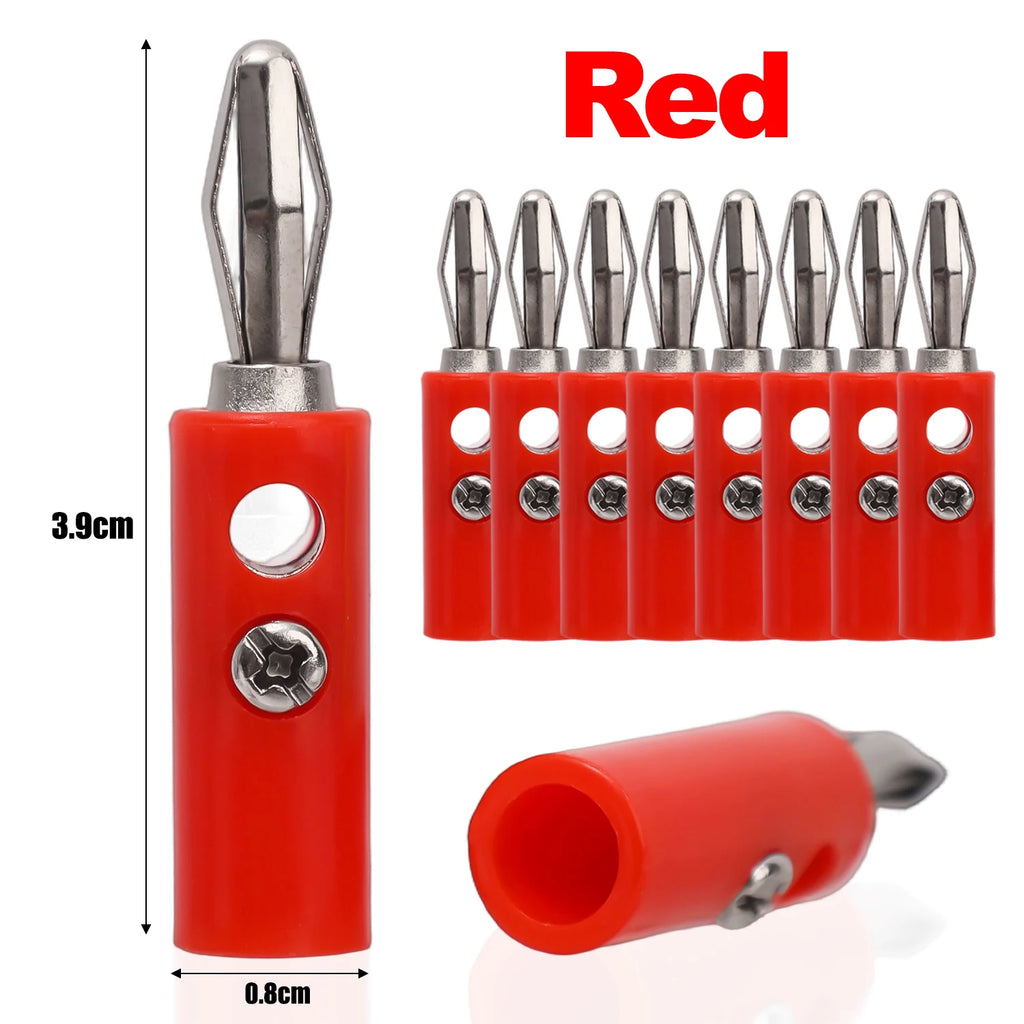 4mm Banana Plugs Stackable Connectors for Speaker Wire 4MM Banana Plug Male Audio Speaker Jack Amplifier Terminal Adapters