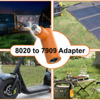 DC 7909 Female to DC 8020 Male Adapter, 90 Degree Right Angle Solar Panel Connector Adaptor Compatible