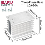 EARU 10A-200A New Single Phase Three Phase Solid State Relay Module Heat Sink SSR DA AA DD Aluminum Fins Radiator Din Rail Mount