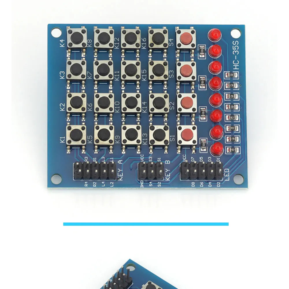 4X4 Matrix Keyboard For Arduino Array Module 16 Key Push Buttons Tastatur Switch Keypad Panel 4*4 Tasten 8LEDs Accessory DIY Kit