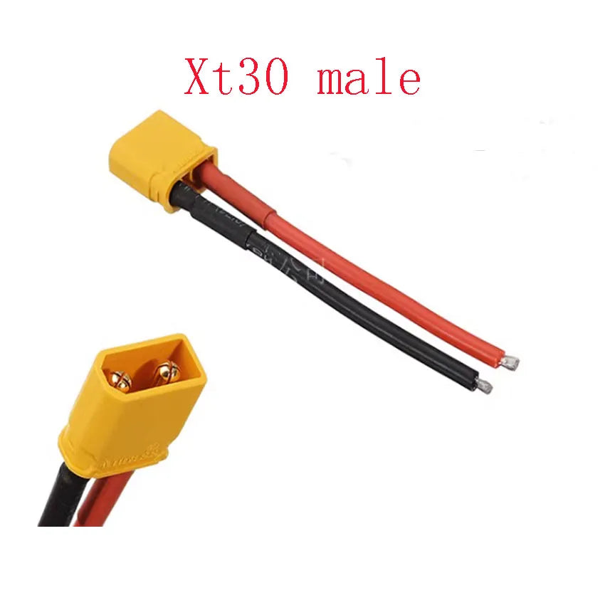 XT30 Pigtail Plug Male and Female Connector with 100mm/150mm 16AWG Tinned Wire Cable for RC Lipo Battery FPV Drone Charger