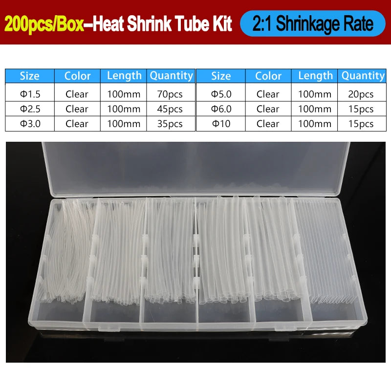 2:1/ 3:1/4:1 Heat Shrink Tube Set 73~900pcs Shrinkage Tubing Kit Cable Repair Protecter Wire Insulation Thermoresistant Sleeving