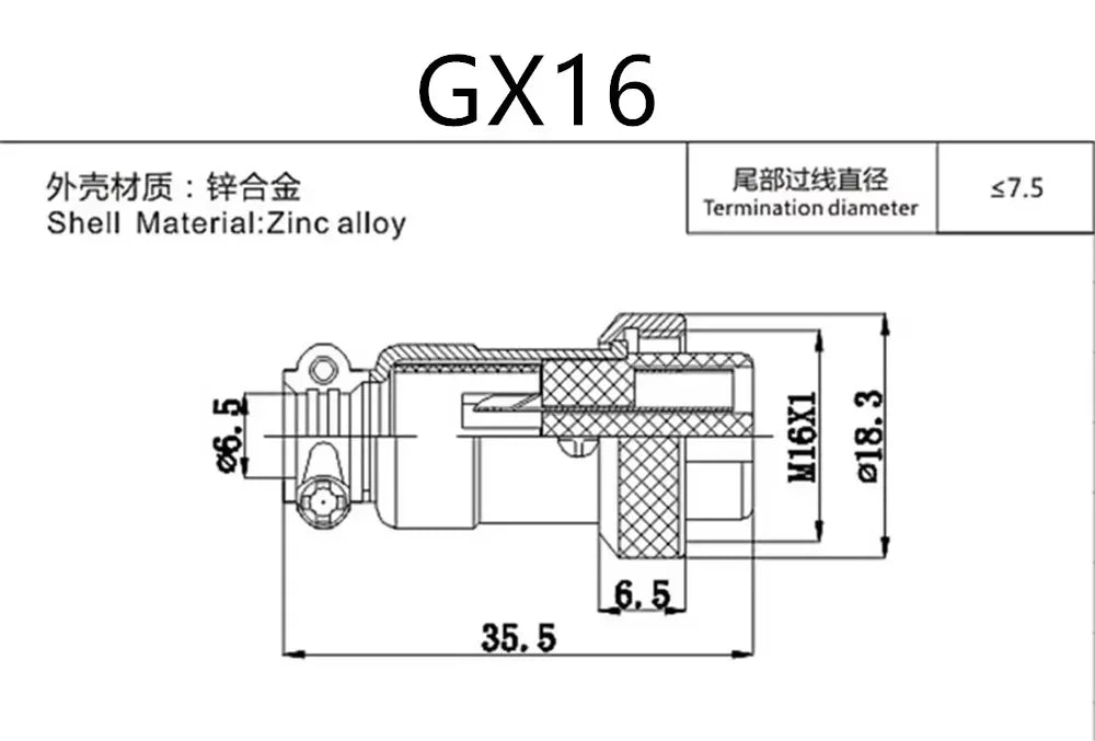GX12 GX16 GX20 2/3/4/5/6/7/8/9/10 Pin Male Female Butting Wire Cable Circular Aviation Socket Plug Panel Connector Dropshipping