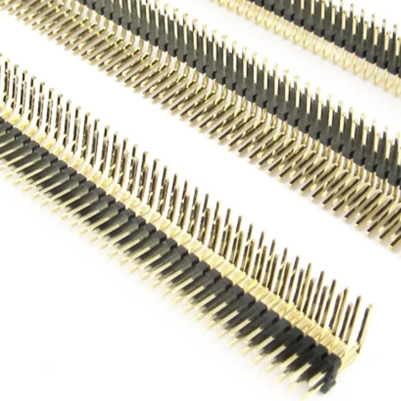10pcs 2x50P 1.27mm RA Pin Header 0.05" PCB Right Angle Male Header Breakaway 90D Double  Row Golden-Plated Strip Connector