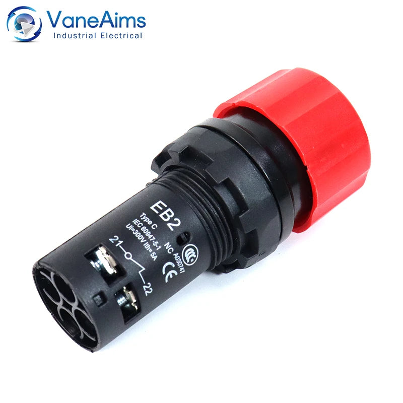 EB2 Emergency Stop Button Red Mushroom Head emergency off Switch Latching e-stop Push Buttons for Electronics Machine VaneAims
