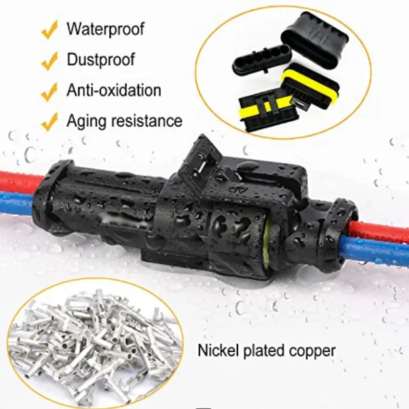 240/352/708/1004pcs boxed car waterproof connector kit male and female pair terminal wire harness plug connector 1-6 holes